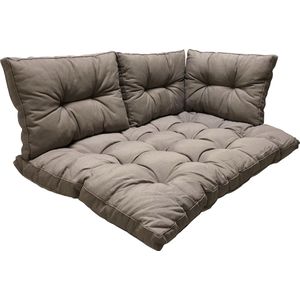 Madison - Loungekussen - Tuinkussen - Palletkussen - Rugkussen - 4-delig - 120 x 80cm - Florance Taupe