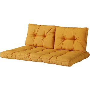 Madison - Loungekussen - Tuinkussen - Palletkussen - Rugkussen - 3-delig - 120 x 80cm - Florance Geel