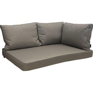 Madison - Loungekussen - Tuinkussen - Palletkussen - Rugkussen - Waterbestendig - 4-delig - 120 x 80cm - Manchester Taupe