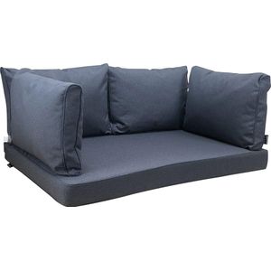 Madison - Loungekussen - Tuinkussen - Palletkussen - Rugkussen - Waterbestendig - 5-delig - 120 x 80cm - Manchester Denim Grijs