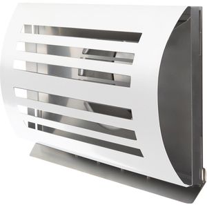 Design gevelkap PREMIUM LINE -DELTA- Ø 125mm met terugslagklep - WIT RAL9010