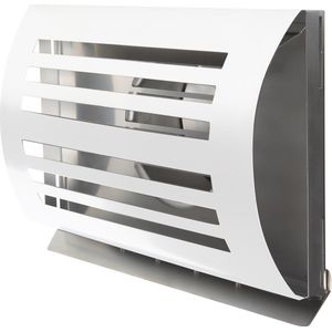 Opbouw aan -en afvoer ventilatierooster Ø 200 mm wit (RAL9010) met grofmazig net