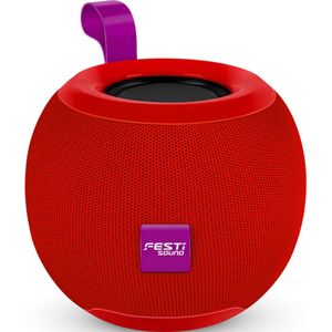 FESTIONE 5w Bluetooth speaker kleur Rood | Bluetooth 5.0 | FM Radio | AUX |