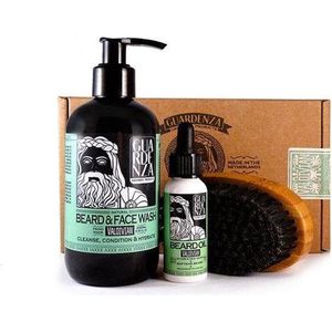 Guardenza baard starter kit - baardolie - baardborstel - baard wash shampoo