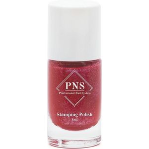 PNS Stamping Polish No.34 Rood met Glitter