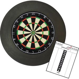 A-merk dartbord met zwarte surround en scorebord