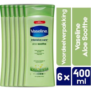 Vaseline Aloe Soothe (Aloe Vera) Bodylotion | 6 x 400 ml voordeelverpakking | Frisse bodylotion