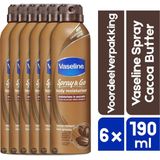 Vaseline Spray & Go Cacao - 6 x 190 ml - Bodylotion - voordeelverpakking