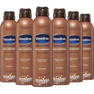 Vaseline Spray & Go Cacao - 6 x 190 ml - Bodylotion - voordeelverpakking