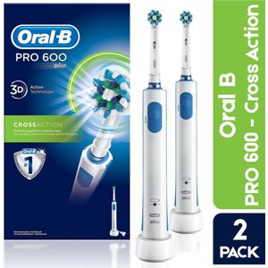 Duopack Oral B 600 Cross Action Elektrische tandenborstel - 2 stuks voordeelverpakking