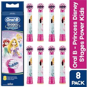Oral B Stages Power kids - Disney Frozen Princess opzetborstels - 8 opzetborstels - Voordeelverpakking - Opzetborstels voor kinderen