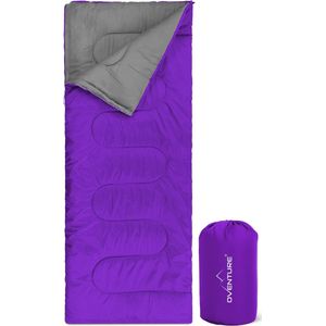 Oventure slaapzak SleepPlus - paars | 3-seizoenen slaapzak | Comfortabel tot 8 °C | Voor kamperen, logeren en festivals