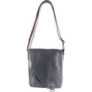 Schoudertas Donkerblauw Leer - Crossbody Tas Donkerblauw Leer - Crossbody Bag Donkerblauw Leer -  Dames Tas Donkerblauw - Heren Tas Donkerblauw