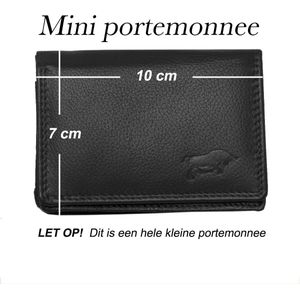 Dames Portemonnee Mini Zwart Leer - Dames Portemonnee Zwart Extra Klein