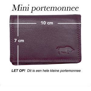 Dames Portemonnee Mini Bordeauxrood Leer - Dames Portemonnee Bordeauxrood Extra Klein