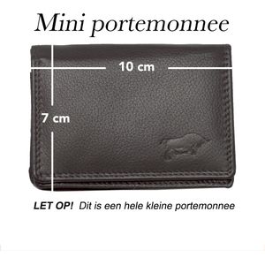 Dames Portemonnee Mini Donkerbruin Leer - Dames Portemonnee Donkerbruin Extra Klein