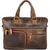 Laptoptas - Messenger Bag - 15.6 inch - Buffelleer - Leer - Cognac - Arrigo - Handtas - Crossbody Tas Dames