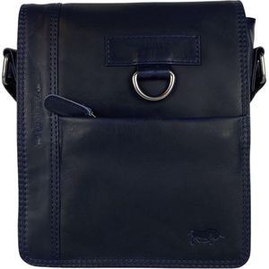 Arrigo Schoudertas - Tassen Dames – Tassen Heren - Crossbody - Leer - Donkerblauw