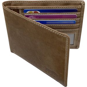 Arrigo Billfold Portemonnee Heren Buffelleer - Plat Model - Cognac Leer