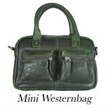 Arrigo Klein Tasje Dames • Schoudertasje • Mini Westernbag • Leer • Groen