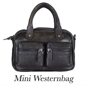 Arrigo Klein Tasje Dames • Schoudertasje • Mini Westernbag • Leer • Donkerblauw