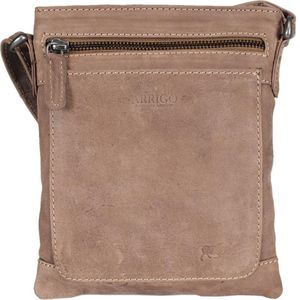 Leren Schoudertasje Taupe - Crossbody Tasje Van Taupe Kleurig Leer