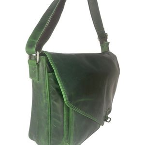 Werktas Dames - Groen - Crossbody Tas Dames - Schooltas Meisje - Laptop tot 15.6 inches - Tas - Leer - Werktas Heren