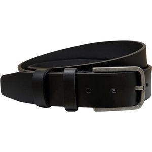 Leren Riem Zwart Van 3,5 cm Breed - Dames Riem Of Heren Riem - Maat 115 cm (Taillemaat tot 100 cm)