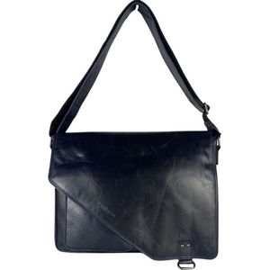 Laptoptas - Donkerblauw - Werktas Dames - Aktetas - Crossbody Tas Dames - Laptop tot 15.6 inches - Tas - Leer