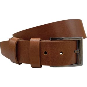 Leren Riem voor Dames en Heren - 4 cm - Echt Leer - Lichtbruin - Riemmaat 120 - (Totale lengte 140 cm)