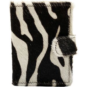 Pasjeshouder Uitschuifbaar – Zwart – Leer - Zebra Print - Creditcard Houder - RFID – Anti Skim - Muntgeld Ritsvak - Pasjeshouder