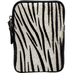 Telefoontasje - Zebra - Print - Zwart - Leer - Crossbody Dames Tas - Verstelbare Schouderband - Smartphone - Bag Strap