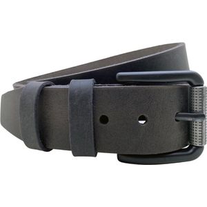 Leren Riem Zwart - 4,5 cm Breed - Zwarte Riem Leer - Zwarte Gesp - Jeansriem - Leren Ceintuur -Broekriem - Totale Riem Lengte 125 cm (Taillemaat tot 105 cm)