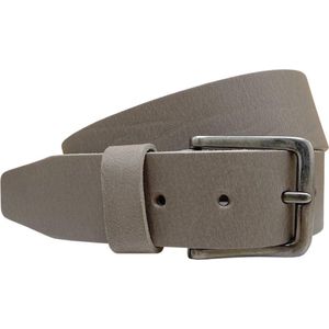 Riem Heren - Taupe / Grijs Italiaans Leer - 4.5 cm brede leren riem - Dames Riem – Broekriem Heren - Totale Riem Lengte 115 cm (Taillemaat tot 95 cm)