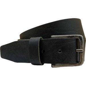 Ceintuur Zwart Leer – 4,5 cm Breed – Broekriem Leer Zwart – Leren Riem Zwart - Totale Riem Lengte 100 cm (Taillemaat tot 85 cm)