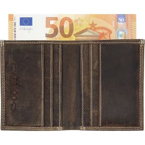 Creditcardhouder - Pasjeshouder - Kaarthouder - Briefgeld - Leer - Buffelleer - Cognac - Arrigo