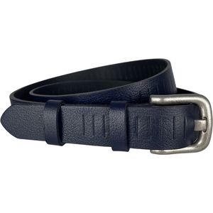 Leren Riem Blauw - 3 cm Breed - 115 cm (Taille maat tot 95 cm) - Leer - Gaatjes - Riem - Werkriem - Sleuven