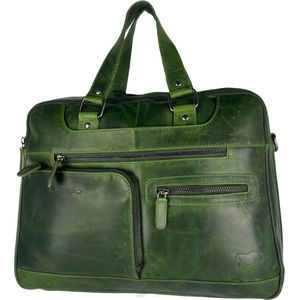 Handtassen - Schoudertas - Groen - Echt Leer - Werktas Dames - Werktas Heren - Crossbody Tas - Schooltas - Laptop tot 15.6 - Arrigo