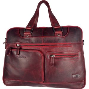 Handtassen Dames - Laptoptas – Rood - Echt Leer - Werktas Dames - Aktetas - Crossbody Tas Dames - Laptop tot 15.6 - Arrigo