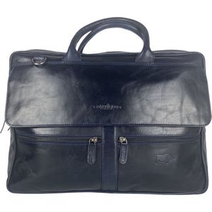 Laptoptas - Blauw Leer - Werktas Heren - Werktas Dames - Aktetas – Schooltas Jongen - 17 Inch laptop