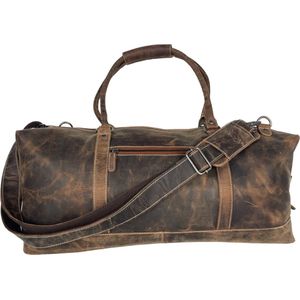 Weekendtas – Cognac – Handbagage - Sporttas – Lederen Reistas – Buffelbag - XXL - Reizen - Tas - Leer - Travelbag