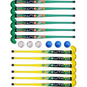 Hockeystick set Guta 12 Sticks + 6 Ballen Jeugd Indoor / Outdoor 34