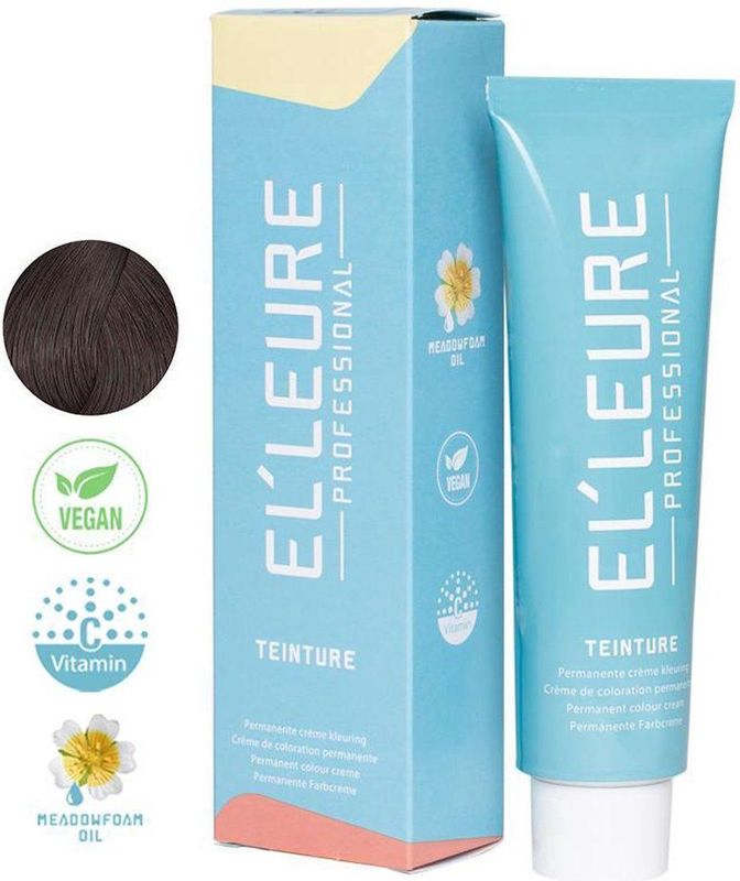 Elleure Haarverf - Teinture 4.5 midden mahoniebruin - 100 ml