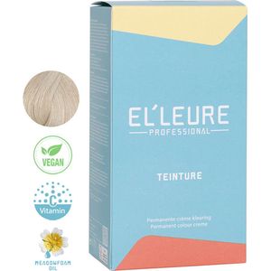Elleure Teinture - Permanente Haarkleuring - Zeer Licht Asvioletblond - Vegan - Crème