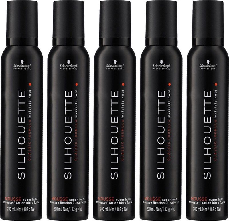 5x Schwarzkopf Silhouette Super Hold Mousse 200ml