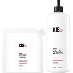 KIS - Magic Mud Lightener - 500gr - Haarkleuring + OxyCream 6% - 1000ml