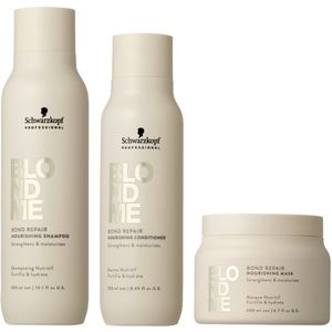 Schwarzkopf BlondMe Bond Repair Nourishing Shampoo 300ml + Conditioner 250ml + Mask 200ml