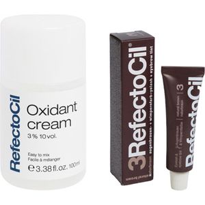 Refectocil Wenkbrauwverf 3 natuurbruin 15ml + Refectocil Cream ontwikkelaar 3% 100ml