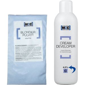 M:C Blondeerpoeder in zak blauw 500gr + Ontwikkelaar 4.0% 1000ml