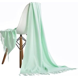 Emilie Scarves Pashmina sjaal Cashmere omslagdoek mint - 200*63CM